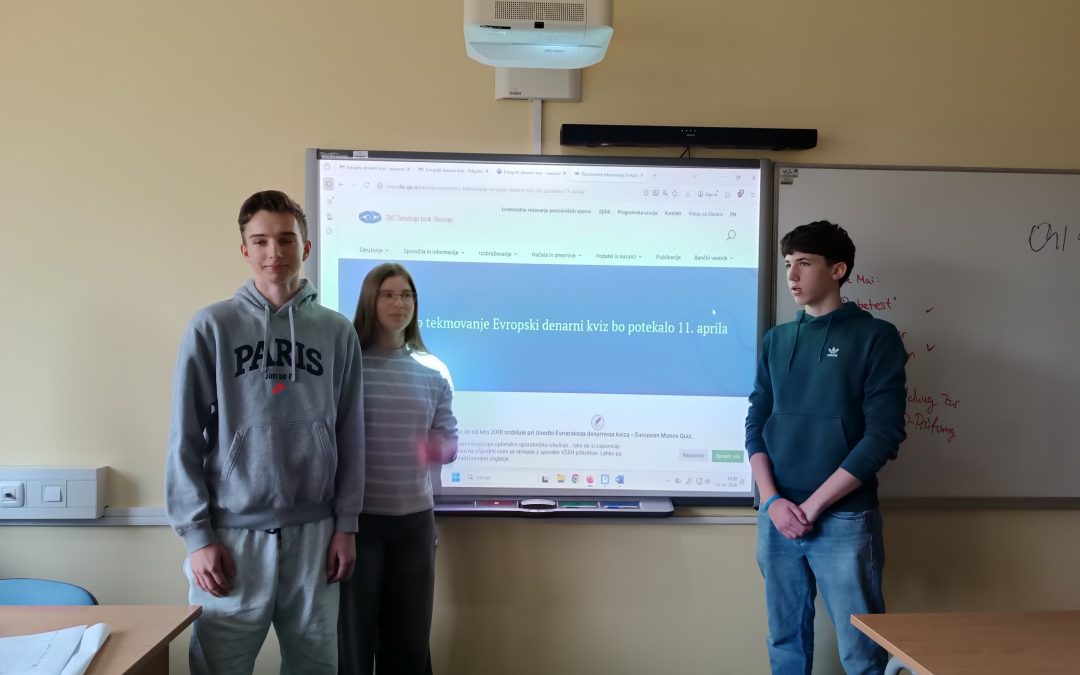 Na nacionalnem tekmovanju Evropski denarni kviz blesteli dijaki II. gimnazije Maribor